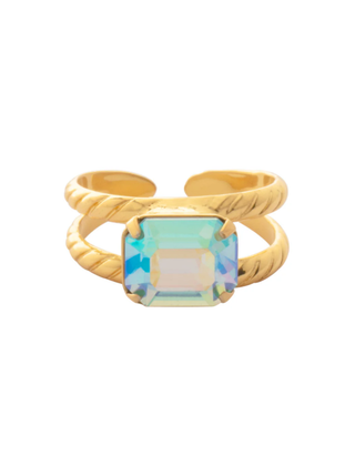 Sorrelli Aqua Aurora Borealis Octavia Adjustable Cocktail Ring