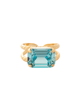 Sorrelli Aquamarine Emerald Cocktail Ring