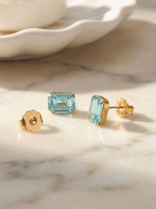 Sorrelli Aquamarine Everyday Stud Earrings