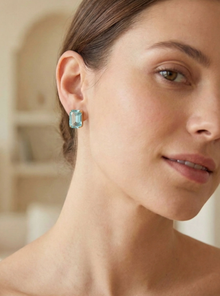 Sorrelli Aquamarine Everyday Stud Earrings