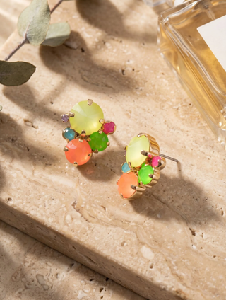 Sorrelli Candy Carnival Crystal Assorted Rounds Stud Earrings