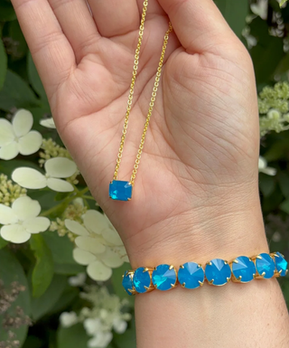 Sorrelli Caribbean Blue Opal London Stretch Bracelet