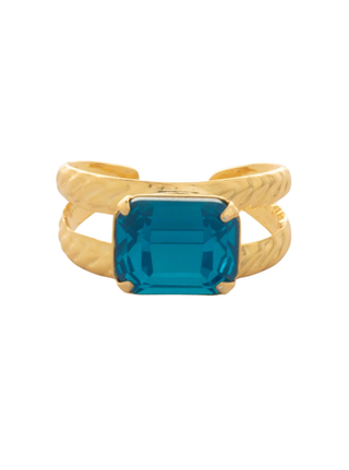 Sorrelli Caribbean Blue Opal Octavia Adjustable Cocktail Ring