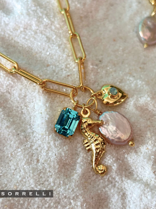 Sorrelli Coastal Dreams Seahorse Charm Pendant Necklace