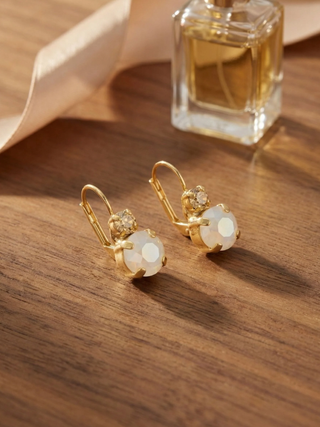 Sorrelli Golden Goddess Round Crystal Dangle Earrings