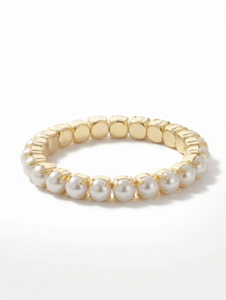 Sorrelli Modern Pearl 8 inch Sienna Stretch Bracelet