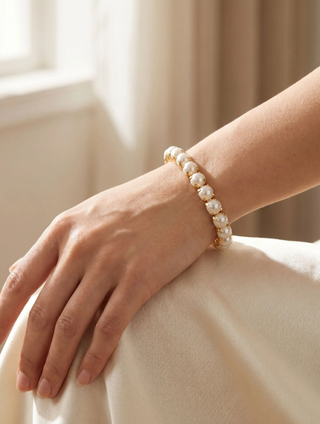 Sorrelli Modern Pearl 8 inch Sienna Stretch Bracelet