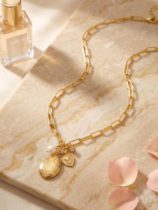 Sorrelli Silk Rose Locket Pendant Necklace