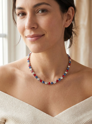 Sorrelli Stars and Stripes Matilda Tennis Necklace