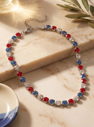 Sorrelli Stars and Stripes Matilda Tennis Necklace