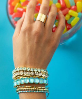 Sorrelli Summer Blue Delite 8 Inch Octavia Stretch Bracelet