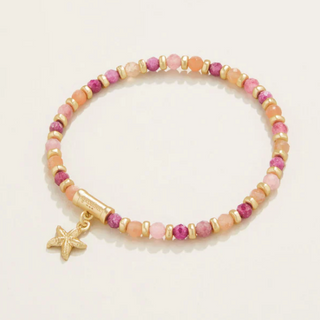 Spartina 449 Calm Waters Stretch Bracelet-4mm Ruby & Sun Stone