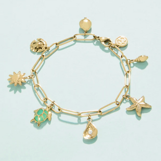 Spartina 449 Seashore Charm Bracelet 7.5" Gold