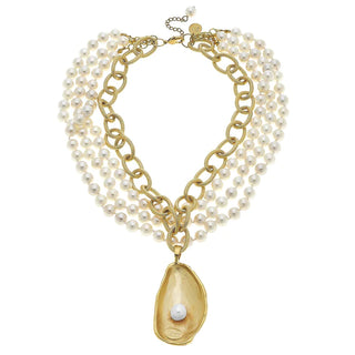 Susan Shaw Multi Strand Oyster Necklace