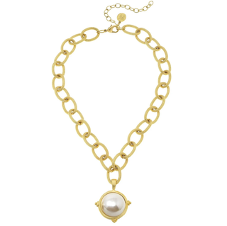 Susan Shaw Pearl Cab Chain Necklace