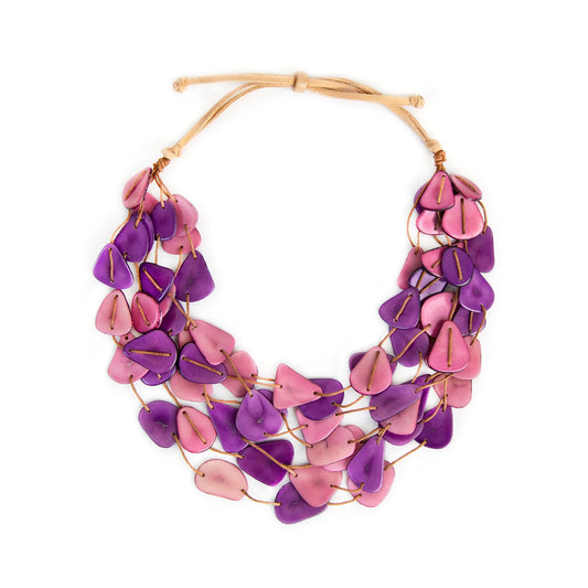 Tagua Brittany Pink Adjustable Necklace