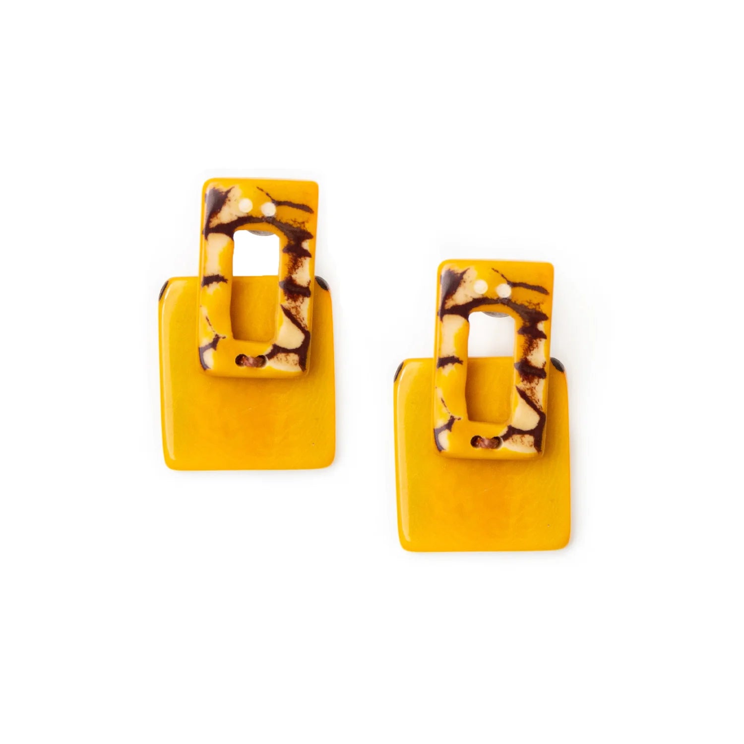 Tagua Monroe Yellow Earrings