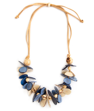 Tagua Azul Combo Mariposa Necklace