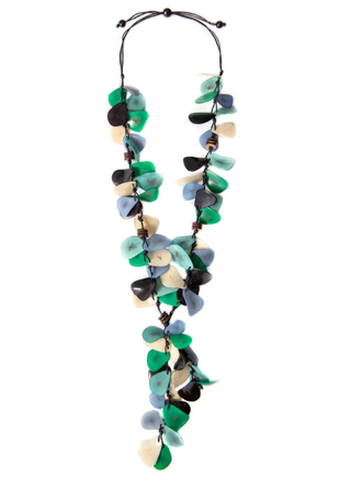 Tagua Biscayne Bay and Emerald Combo Chelsea Necklace