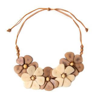Tagua Ivory Cafe con Leche Rosalia Necklace