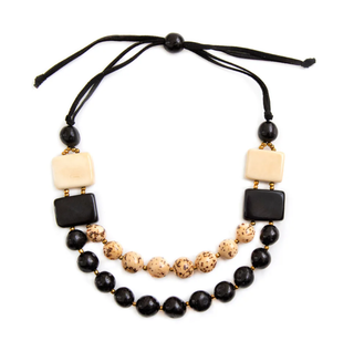 Tagua Onyx Black Ivory Noelia Necklace