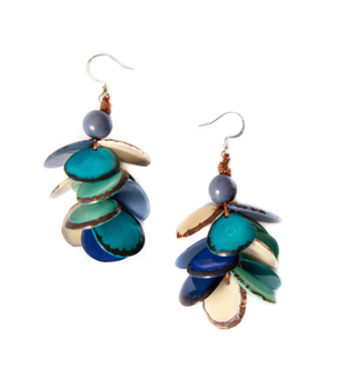 Tagua Royal Blue Combo Marie Earrings