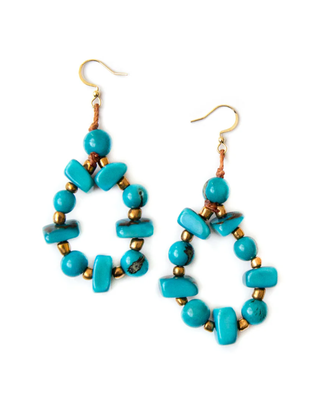 Tagua Turquoise Julie Earrings