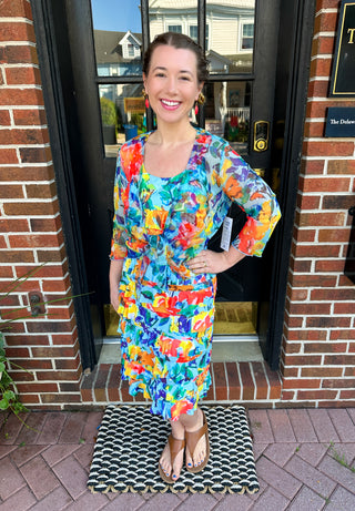 Tango Mango Sheer Mesh Bright Floral Bolero