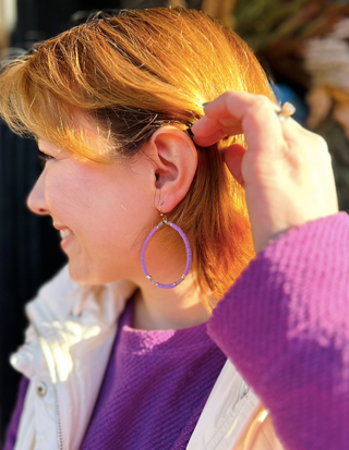 Tres Jole Purple Beaded Earrings