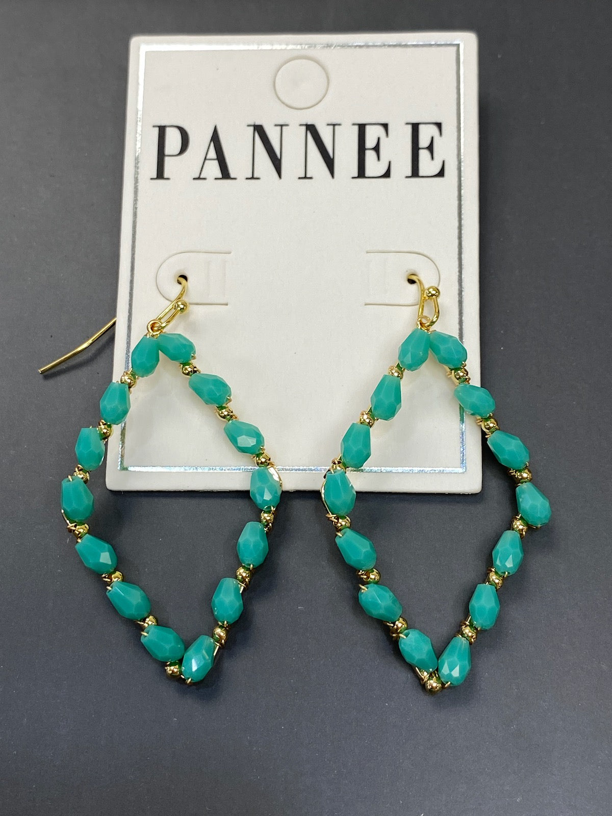 Turquoise Beaded Diamond Earrings