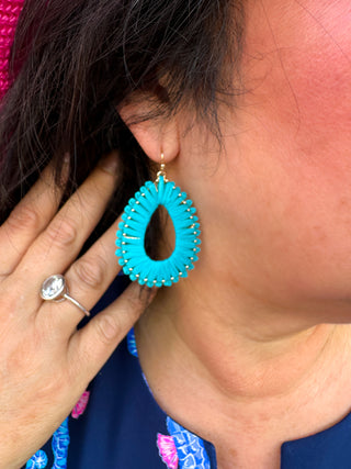 Turquoise Woven Earrings