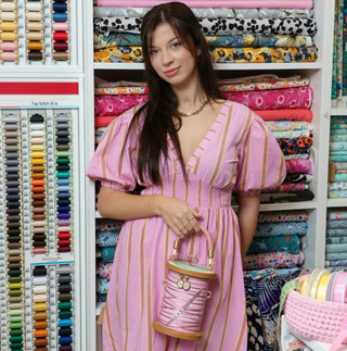 Vendula London Sewing Shop Raspberry Edition Cotton Reel Bag