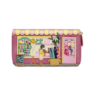 Vendula London Sewing Shop Raspberry Edition Large Zip Around Wallet