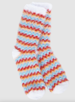 Whimsical Check Holiday Feather Crew Socks