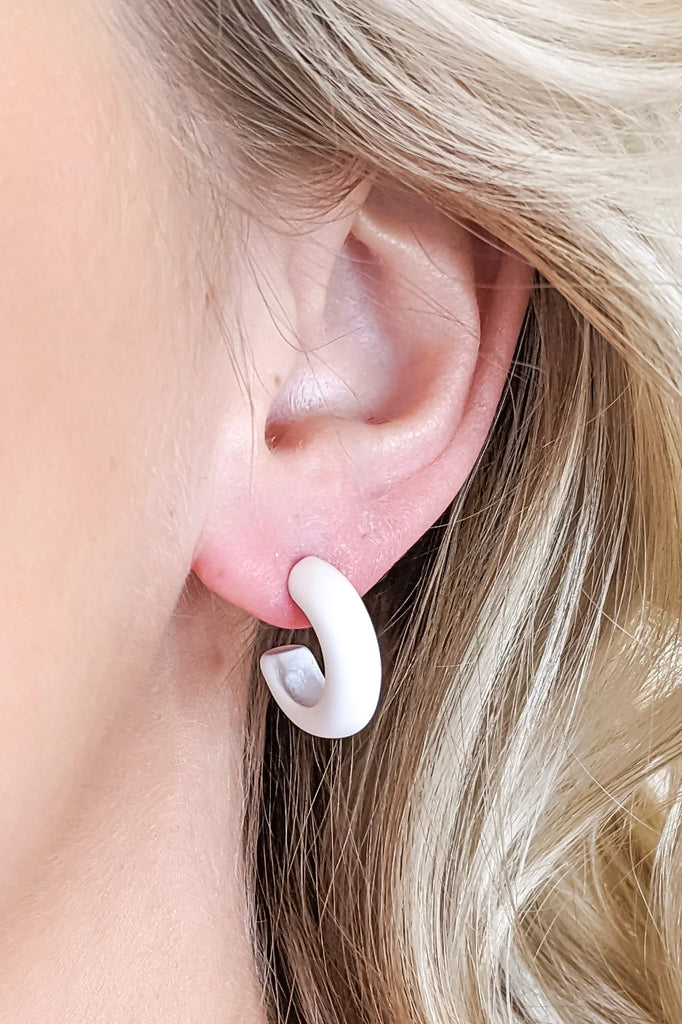 White Deacon Earrings