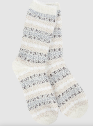 Wonderland Holiday Feather Multi-Stripe Crew Socks