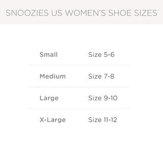 Snoozies women's size chart