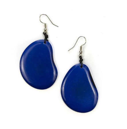 Tagua Amigas Azul Earrings