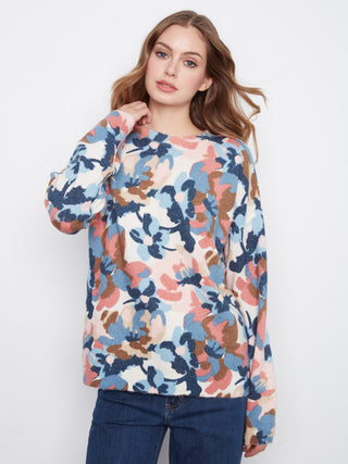 Charlie B Reversible Printed Sweater in Dream