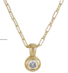 Diamente Bezel Necklace gold