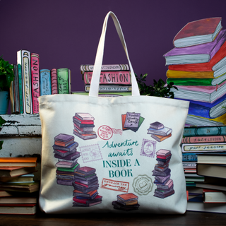 Vendula London Traveling Library Canvas Tote Bag