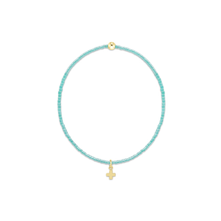 enewton hope classic sea glass bracelet - signature cross small gold charm