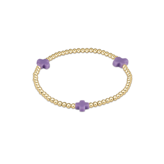 enewton signature cross 3mm gold bracelet purple