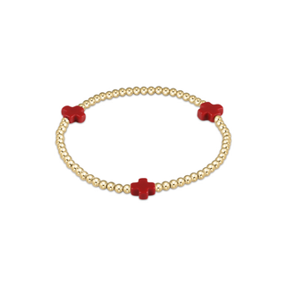 enewton signature cross 3mm gold bracelet red