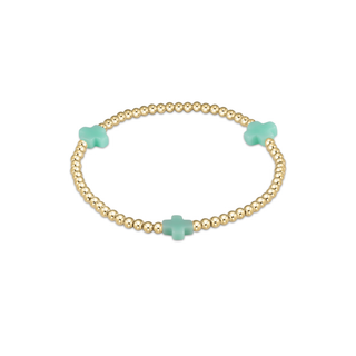 enewton signature cross 3mm gold bracelet turquoise