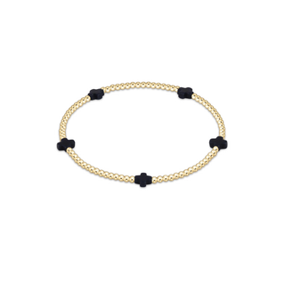 enewton signature cross small 2mm gold bracelet charcoal

