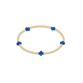 enewton signature cross small 2mm gold bracelet cobalt