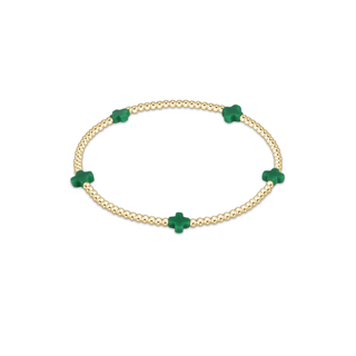 enewton signature cross small 2mm gold bracelet emerald