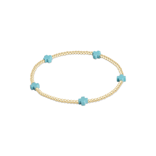 enewton signature cross small 2mm gold bracelet mint
