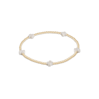 enewton signature cross small 2mm gold bracelet off-white